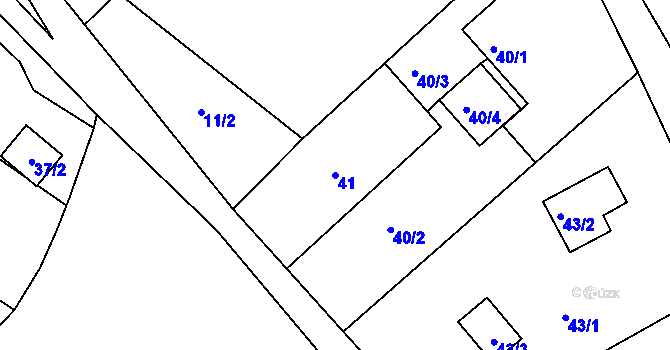 Parcela st. 41 v KÚ Loučky nad Odrou, Katastrální mapa