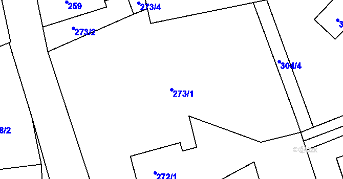 Parcela st. 273/1 v KÚ Loučky nad Odrou, Katastrální mapa