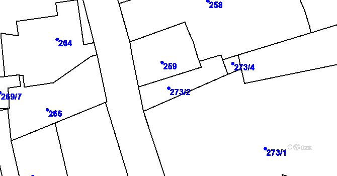 Parcela st. 273/2 v KÚ Loučky nad Odrou, Katastrální mapa