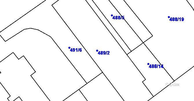 Parcela st. 489/2 v KÚ Loučky nad Odrou, Katastrální mapa