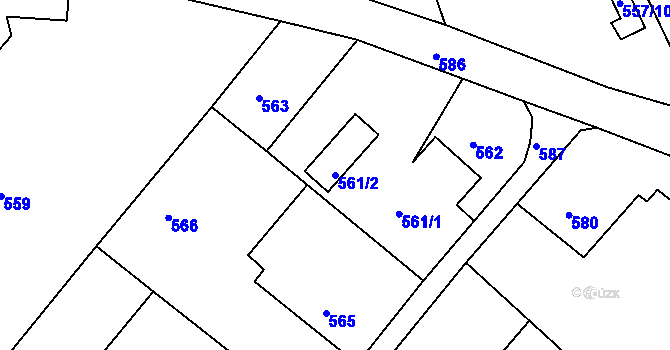 Parcela st. 561/2 v KÚ Loučky nad Odrou, Katastrální mapa