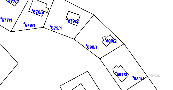 Parcela st. 680/1 v KÚ Loučky nad Odrou, Katastrální mapa