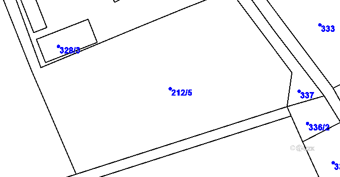 Parcela st. 212/5 v KÚ Loučky nad Odrou, Katastrální mapa