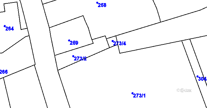 Parcela st. 273/3 v KÚ Loučky nad Odrou, Katastrální mapa