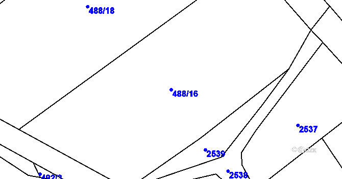 Parcela st. 488/16 v KÚ Loučky nad Odrou, Katastrální mapa