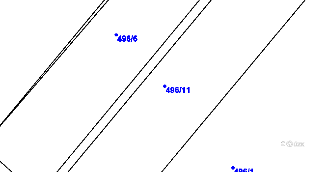 Parcela st. 496/11 v KÚ Loučky nad Odrou, Katastrální mapa