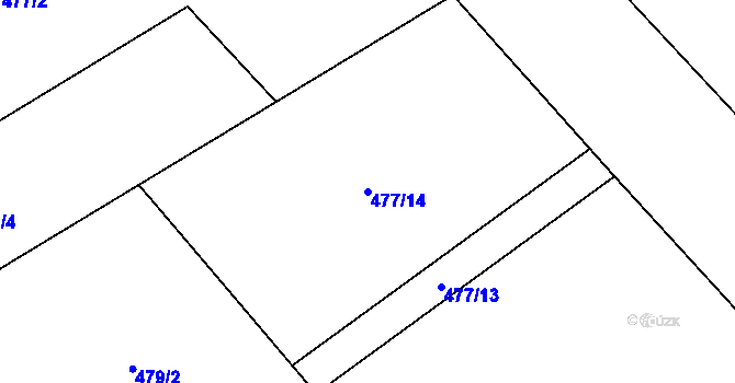 Parcela st. 477/14 v KÚ Loučky nad Odrou, Katastrální mapa
