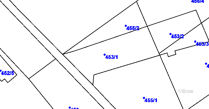 Parcela st. 453/1 v KÚ Loučky nad Odrou, Katastrální mapa