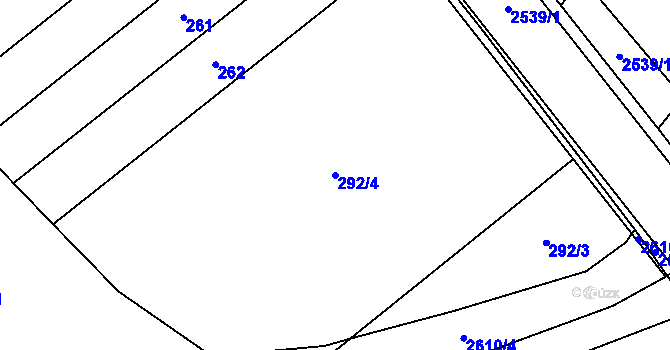 Parcela st. 292/4 v KÚ Martínkov, Katastrální mapa