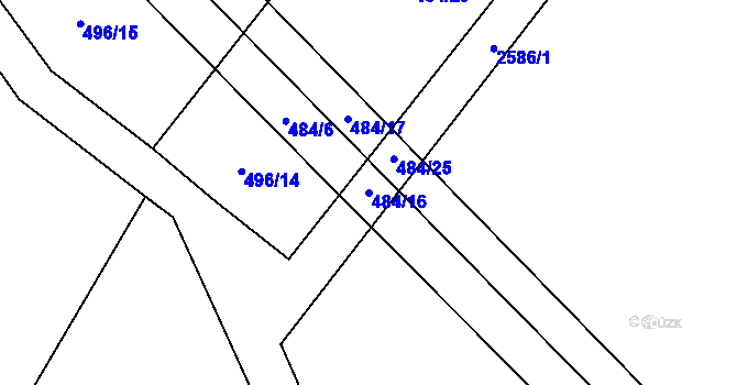 Parcela st. 484/16 v KÚ Martínkov, Katastrální mapa