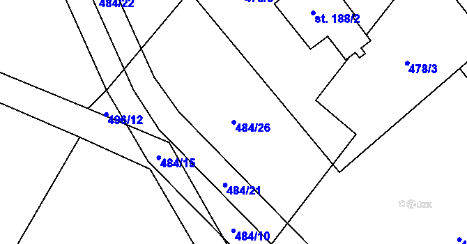 Parcela st. 484/26 v KÚ Martínkov, Katastrální mapa