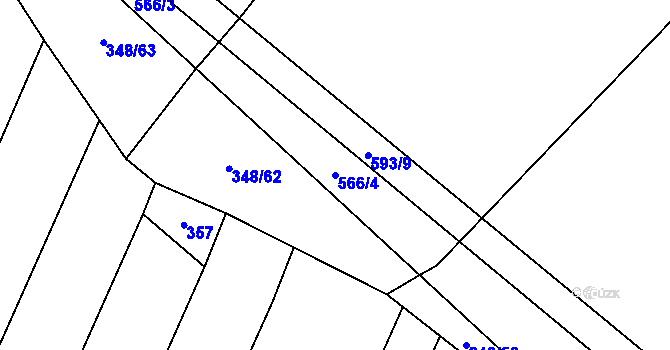 Parcela st. 566/4 v KÚ Martínkov, Katastrální mapa