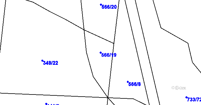 Parcela st. 566/19 v KÚ Martínkov, Katastrální mapa