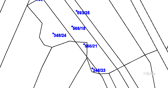 Parcela st. 566/21 v KÚ Martínkov, Katastrální mapa