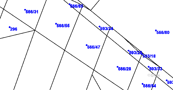 Parcela st. 566/47 v KÚ Martínkov, Katastrální mapa