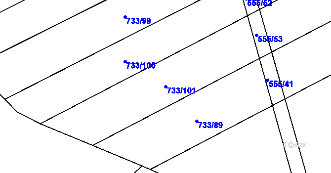 Parcela st. 733/101 v KÚ Martínkov, Katastrální mapa
