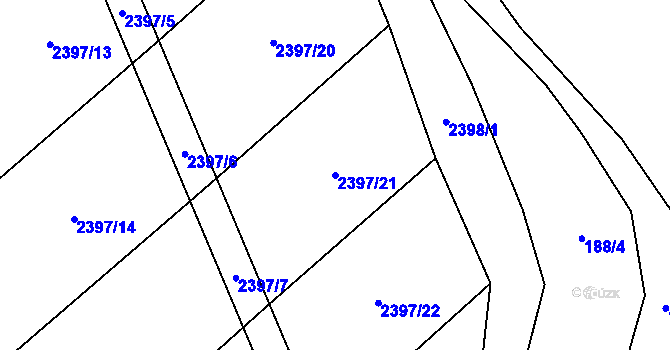Parcela st. 2397/21 v KÚ Martínkov, Katastrální mapa