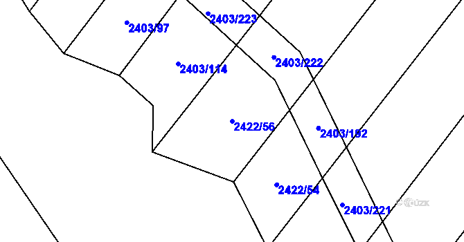 Parcela st. 2422/56 v KÚ Martínkov, Katastrální mapa