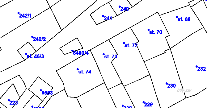 Parcela st. 73 v KÚ Jalubí, Katastrální mapa