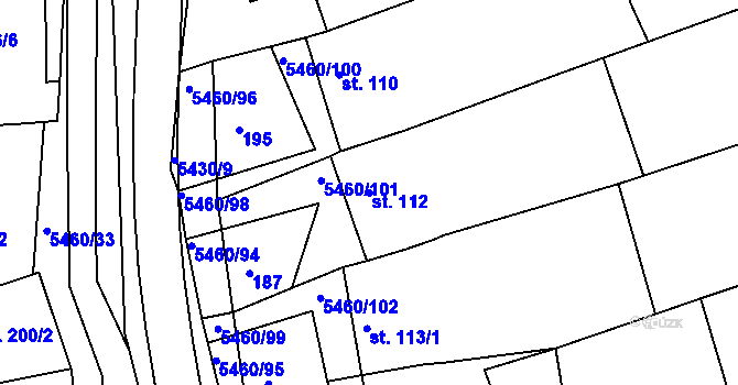 Parcela st. 112 v KÚ Jalubí, Katastrální mapa