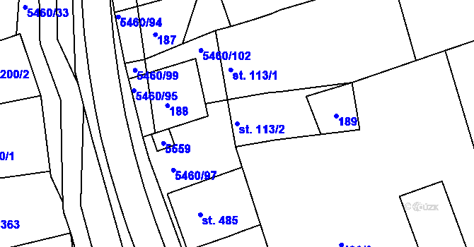 Parcela st. 113/2 v KÚ Jalubí, Katastrální mapa
