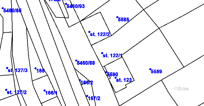 Parcela st. 122/1 v KÚ Jalubí, Katastrální mapa