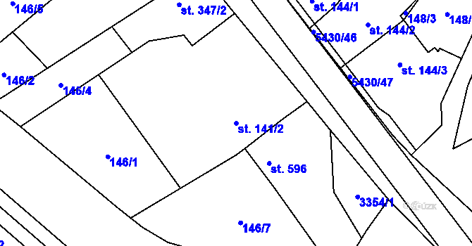 Parcela st. 141/2 v KÚ Jalubí, Katastrální mapa