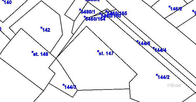 Parcela st. 147 v KÚ Jalubí, Katastrální mapa