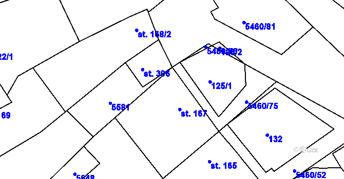 Parcela st. 167 v KÚ Jalubí, Katastrální mapa