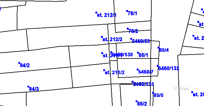 Parcela st. 211/1 v KÚ Jalubí, Katastrální mapa