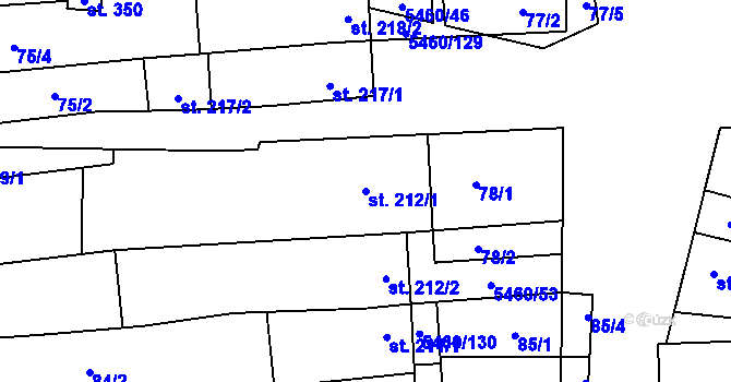 Parcela st. 212/1 v KÚ Jalubí, Katastrální mapa