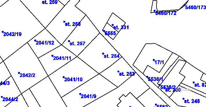 Parcela st. 254 v KÚ Jalubí, Katastrální mapa
