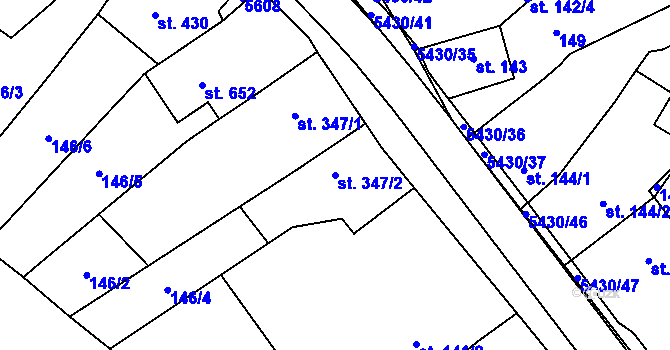 Parcela st. 347/2 v KÚ Jalubí, Katastrální mapa