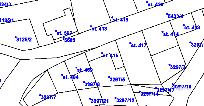 Parcela st. 415 v KÚ Jalubí, Katastrální mapa