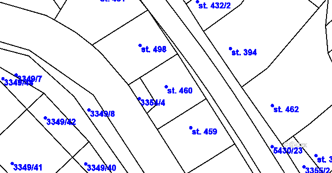 Parcela st. 460 v KÚ Jalubí, Katastrální mapa