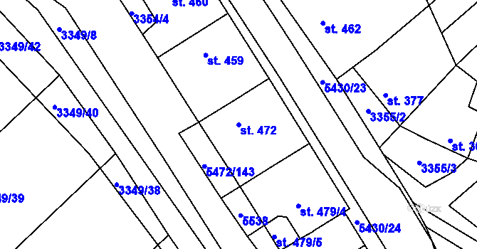 Parcela st. 472 v KÚ Jalubí, Katastrální mapa