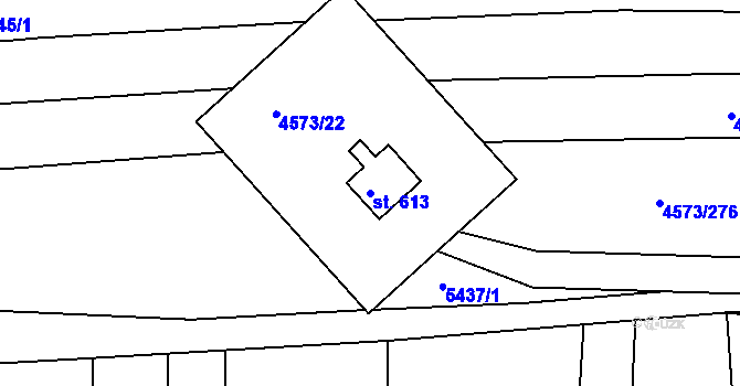 Parcela st. 613 v KÚ Jalubí, Katastrální mapa