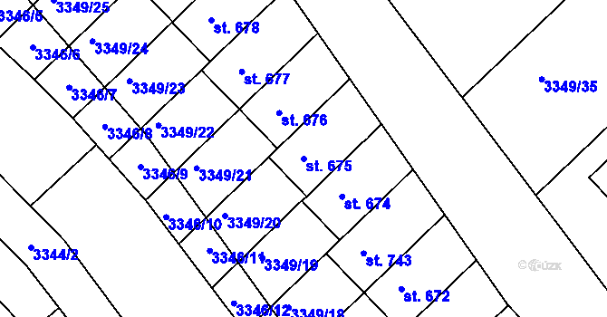 Parcela st. 675 v KÚ Jalubí, Katastrální mapa