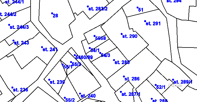 Parcela st. 54 v KÚ Jalubí, Katastrální mapa