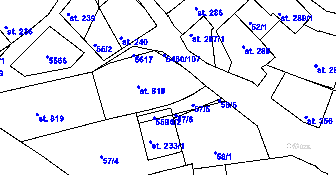 Parcela st. 57/2 v KÚ Jalubí, Katastrální mapa