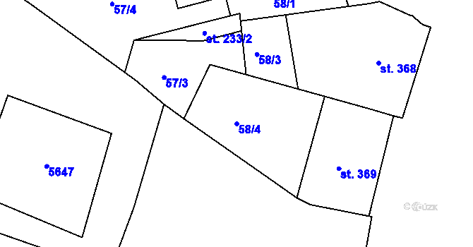 Parcela st. 58/4 v KÚ Jalubí, Katastrální mapa
