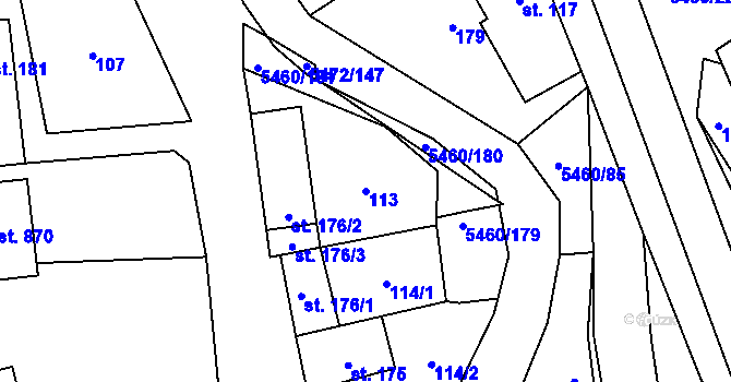 Parcela st. 113 v KÚ Jalubí, Katastrální mapa