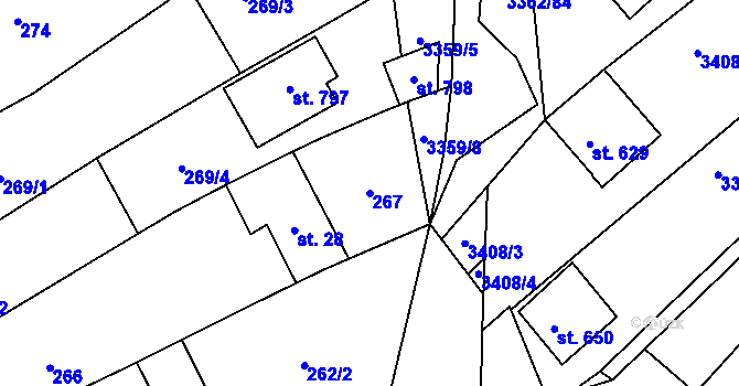 Parcela st. 267 v KÚ Jalubí, Katastrální mapa