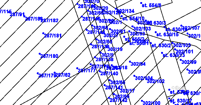 Parcela st. 302/5 v KÚ Jalubí, Katastrální mapa