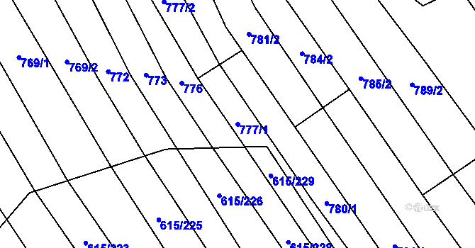 Parcela st. 777/1 v KÚ Jalubí, Katastrální mapa