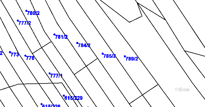 Parcela st. 785/2 v KÚ Jalubí, Katastrální mapa