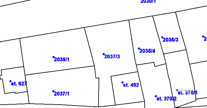 Parcela st. 2037/3 v KÚ Jalubí, Katastrální mapa