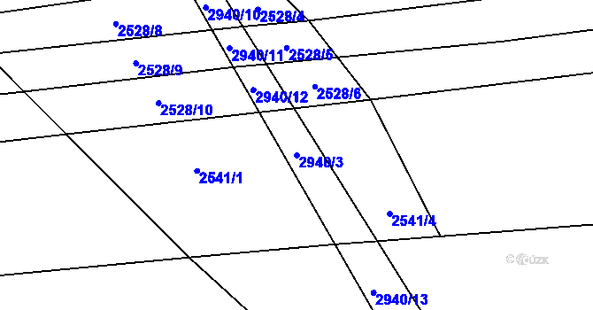 Parcela st. 2940/3 v KÚ Jalubí, Katastrální mapa