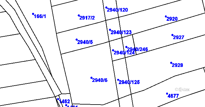 Parcela st. 2940/4 v KÚ Jalubí, Katastrální mapa