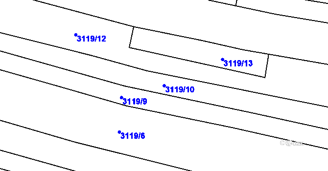 Parcela st. 3119/10 v KÚ Jalubí, Katastrální mapa